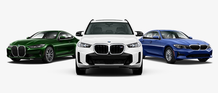 3 BMWs parked side by side