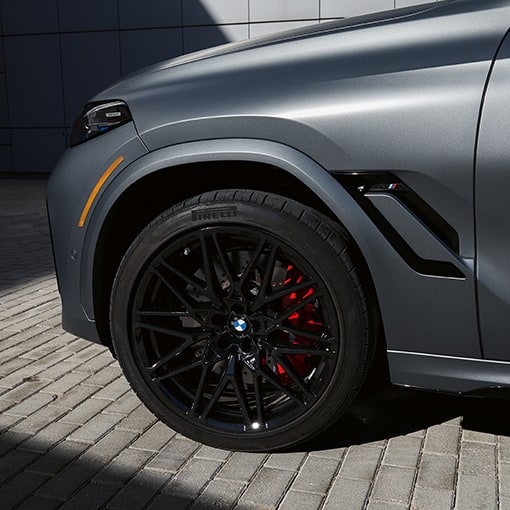 Close up of the wheels on the 2026 BMW X6 M Competition Performance Coupe SUV