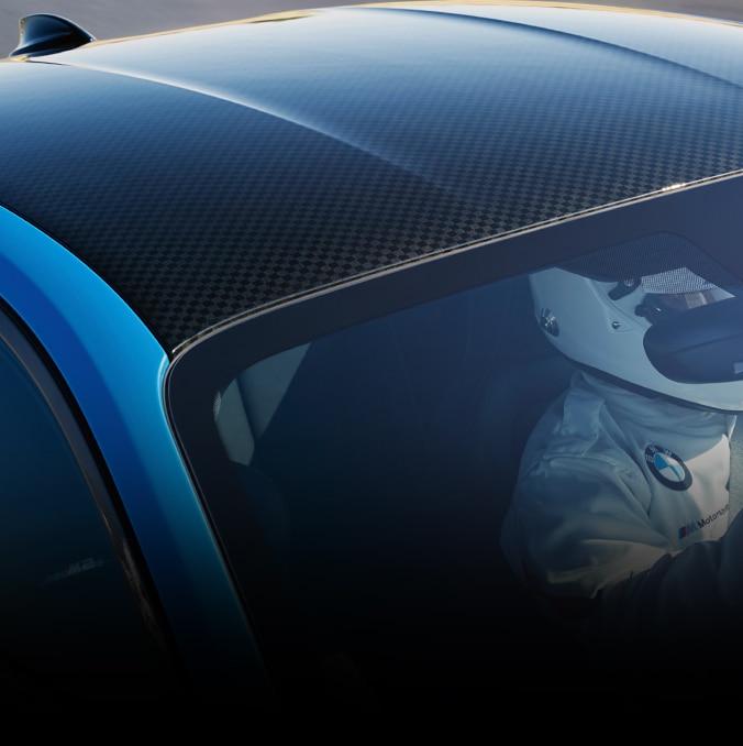Detail of the lightweight carbon fiber roof on the Limited Edition BMW M2 CS