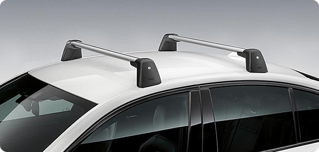 Detail shot of a roof rack on a BMW X model